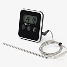 SM 알람 검정 탐침형온도계 식품온도계