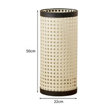 日式簡約仿藤編圓筒傘架, 1個, 莫蘭迪米白, 莫蘭迪米白