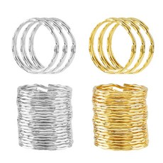 60개 2가지 색상의 철제 분할 키링/열쇠고리 장식 혼합 색상 25x1.5mm, 혼합색