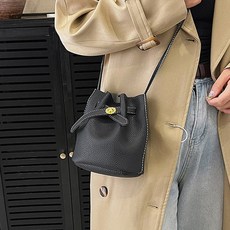 탑씨유 가죽공예 diy 키트 가죽가방 만들기 패키지 DIY 미니버킷백 만들기 키트, 블랙, 1세트