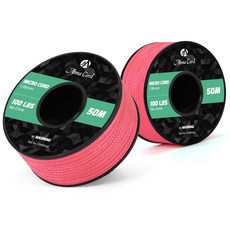 마이크로 로프 1.18mm 50m 스풀 브레이디드 로프 공예 및 DIY - 최대 45kg, 네온 핑크