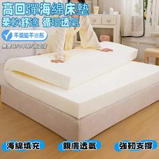高回彈海綿床墊 柔軟舒適 循環透氣 不塌陷不變形 高支撐