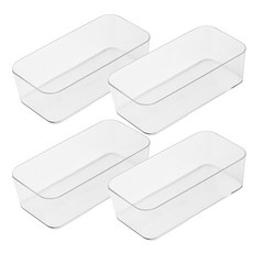 이지유 공간맞춤 서랍 정리 트레이 칸막이 수납 정리함 분리함 화장대 오거나이저, 4개, 투명