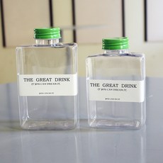 嗨購 網紅扁方奶茶杯子一次性PET塑膠瓶 外賣飲料瓶 鮮榨果蔬汁輕斷食瓶, 1個, 400ml丘大叔07,10只