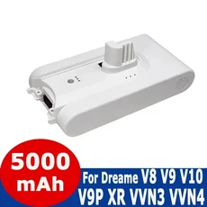 드리미 휴대용 무선 진공 청소기 부품 교체 배터리 오리지널 V9 V10 리튬 배터리 V8 V9 V10 V9P XR VVN3 VV, 02 5000mAh