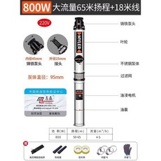 750W 100米揚程 15米線 深井泵 潛水泵, 1個, 【高揚程】800W 65米揚程 18米線