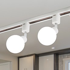 성진조명 레일조명 자유봉+전구 세트 (레일미포함), 2세트, 화이트+주광색