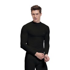 男款半高領長袖內搭T恤