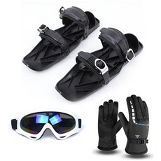 숏스키 미니 인라인 스키 스키화 스노우 경량 입문용, 45, 45, 블랙 세대 사이즈 3647(장갑+고글 포함) 후두부, 1개