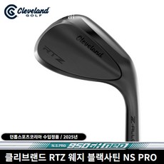 클리브랜드 RTZ 웨지 블랙사틴 던롭코리아 정품 NS PRO 950GH NEO [강도 S] 샤프트, 48도