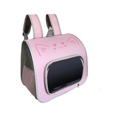 WoWo 반려동물 이동가방 백팩형삼면통풍 고양이강아지통용, 1개, 핑크색