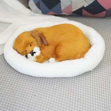귀여운 장식소품 차량용 모형 고양이 잠자는 강이지 고양이인형 호흡하는 움직이는, H. 골든 리트리버