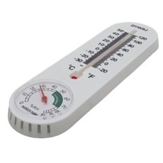 비브랜드 실내용 소형 무전원 벽걸이 수은 온도계 아날로그 무건전지 섭씨 화씨 듀얼 온습도계 22cm, 1개