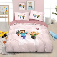 마인크래프트 침대커버 침대시트 캐릭터 학생 아이 스티브 게임 침구, 1개, M66