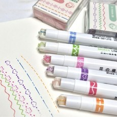 롤링 스탬프펜1P 다꾸펜, 1개, 하트물결 3종