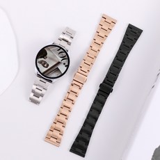 오르몽트 갤럭시워치8 7 6 5 4 3 호환 베이직 슬림 3선 메탈 스트랩 프로 클래식 액티브2 20mm 밴드 시계줄 줄질, 실버
