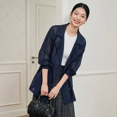 여성 여름 자외선차단 롱 아우터 스트링 허리 루즈핏 바람막이 가디건 가볍게 툭 걸치기 좋은 여름 자외선차단 아우터