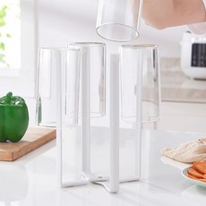 세움 접이식 컵 걸이 비닐 거치 선반 정리대, 1개, 화이트