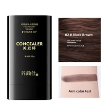 2-in-1 빗형 염색 스틱 빠른 터치업 임시 회색 머리 커버 컨실러 스틱 헤어 컬러 마무리 스틱, 01 Black B rown