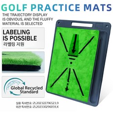 GRS 크로스보더 양털 실내 골프 타격 매트 미끄럼 방지 두꺼운 휴대용 푸시 클럽 골프 연습 매트, 1개, 골프 PU 공 6개