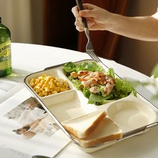 플라라 실버라인 도자기 식판, 버터 옐로우, 1개