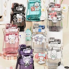 산리오 더블캡 롱빨대 물통 ver2, 포차코, 포차코, 520ml