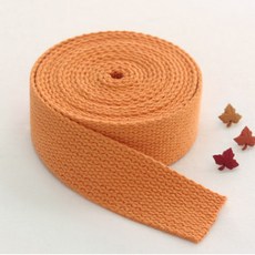패션스타트 코튼 가방끈 스트랩 줄 에코백 컬러 웨이빙끈 25mm 1롤 (900cm), 1개, 오렌지
