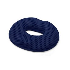 記憶棉圓形坐墊 中空透氣美臀坐墊 甜甜圈座墊 孕婦辦公室舒適減壓坐墊, 1個, 男款, 藏青