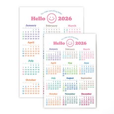 2026년 포스터 달력 캘린더 한장달력 냉장고달력 연력 (B4 + A3 Size), 1세트, 1.컬러감성
