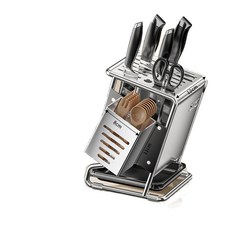데이즈 프리미엄 스테인레스 칼꽂이 주방 정리대 다용도 조리도구 칼수납, 1개, 건메탈