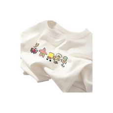 ZCBV스폰지밥 스펀지밥 프린팅 반팔티 반팔 티셔츠 반소매 라운드넥 커플 뚱이 징징이