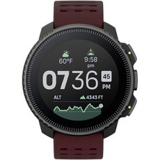 SUUNTO수직 연결 어드벤처 GPS 워치 대형 스크린 오프라인 지도 태양광 충전, Black Ruby, Stainless Steel, 1개