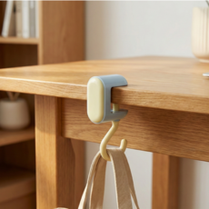 책상가방걸이 책가방 사무실 테이블 가방 높이조절 고리 후크, 1개, 옐로우&블루