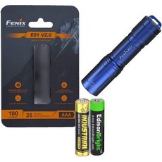 페닉스 E01 V2 100루멘 LED 손전등 에디슨브라이트 AAA 알칼리 배터리 세트 파랑, Blue, 1개