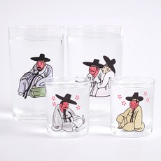 김홍도 변색 술잔 소주잔 맥주잔 4p 세트, 4개, 1세트