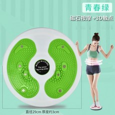 공기주입식 스탭퍼 발지압 유산소 실내 걷기 운동기구, D. 자석 허리 비틀기 디스크 그린