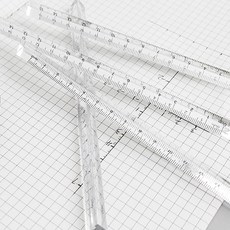 삼각모양 투명자 20cm 제도자 사무용 직자, 1개