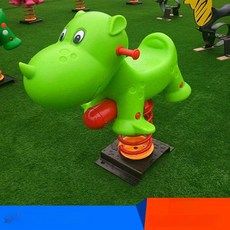 놀이터 스프링 목마 공원 동물 흔들말 시소 야외 흔들의자, 1개, 코뿔소