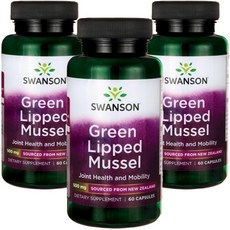 Swanson 斯旺森 紐西蘭綠唇貽貝膠囊 500mg, 60顆, 3罐