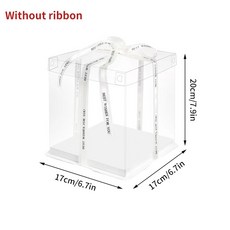 포장 파티 웨딩 대형 플라스틱 케이크 상자 생일 빵집 용품 선물 투명, TransparentS 2, no ribbon, as picture