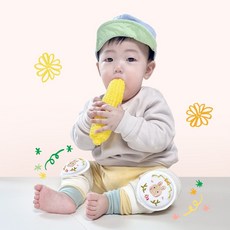 르메이어 유아용 밴딩 자수 무릎 보호대 양쪽 세트, 토끼, 1세트