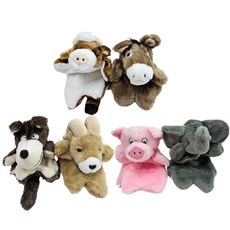 봉제 손 인형 동물 역할놀이 역할극 구연동화 소 당나귀 늑대 산양 돼지 코끼리, 3. 늑대, 1개