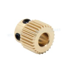 【創意3D列印】3D列印機配件26齒黃銅進料齒輪熱銷MK8擠出機送絲擠出輪, 黃色