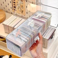 小卡收納盒 翻蓋亞克力 卡牌整理盒, 1個, 帶蓋收納卡片不積灰小卡明星卡等一格一,1格高質透1個裝約放8張卡
