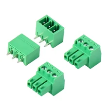 5세트 15EDG 3.5MM 직선/곡선 바늘 2/3/4/5P 플러그인 배선 커넥터 소켓 PCB 나사 단자 블록, 02 5Sets 3P Bent