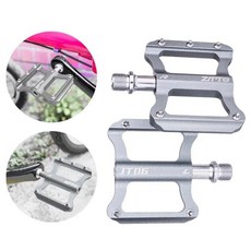 자전거 플랫 페달 도로 밀봉 베어링 산악 알루미늄, 기본, 2. Silver