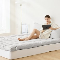 코드니처 통세탁 사계절 푹신하고 두꺼운 방수토퍼, 라이트그레이