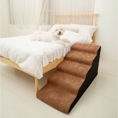 인디우스 반려동물 논슬립 침대 계단 5단, 브라운, 1개