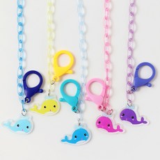 미모양 마스크 스트랩 공룡 곰돌이 고래 투명 체인 마스크줄 5개 세트