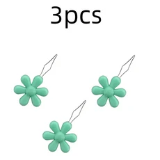 노인용 쉬운 바느질 바늘 장치 꽃 모양 실 꿰기 가죽 공예 도구 바느질 바느질 바느질 액세서리 1PC, 06 Green-3pcs